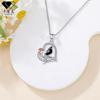 Heart Shape Parrot Pendant Necklace Women Fashionable Copper Charm On Cross Chain Adjustable 41-50cm