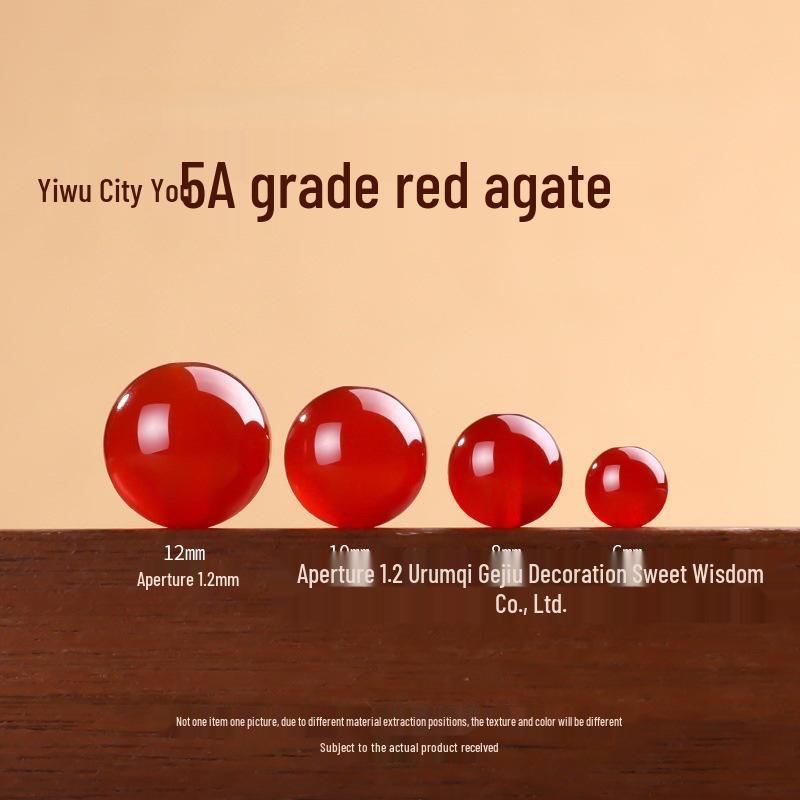 High-Quality 5A~7A+ Red Agate Round Loose Beads, Semi-Finished Jewelry Accessories in Stock 6mm, 38cm, 60 beads