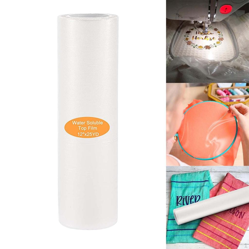 Clear Water Soluble Embroidery Film for Delicate Fabrics
