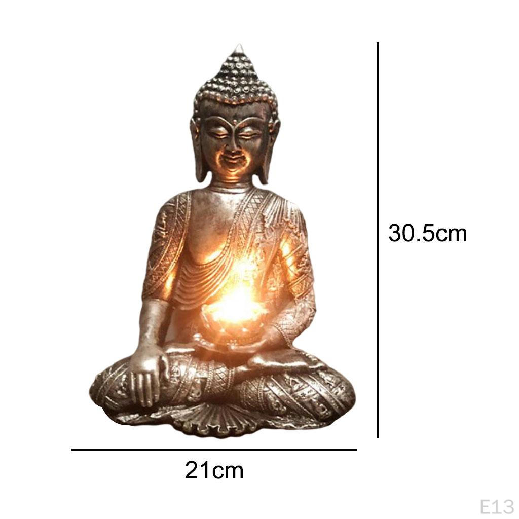 Buddha Holder Tabletop Tealight Decor Statues Collectible Figurines for Relaxing Gift