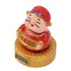 Cai Shen Statue Solar Power Shaking Head Vivid Decorative Chinese Feng Shui Sculpture for Car