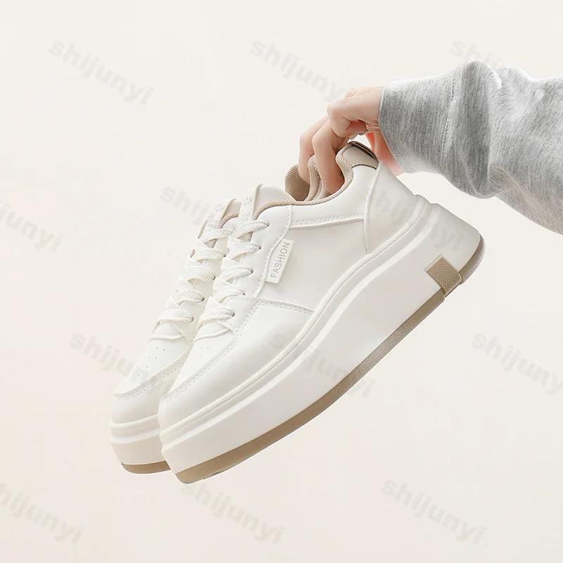 Fashion 2025 New White Chunky Sneakers Women Platform Sports Shoes Ladies Casual Tennis Female Vintage Design Footwear Zapatillas Mujer