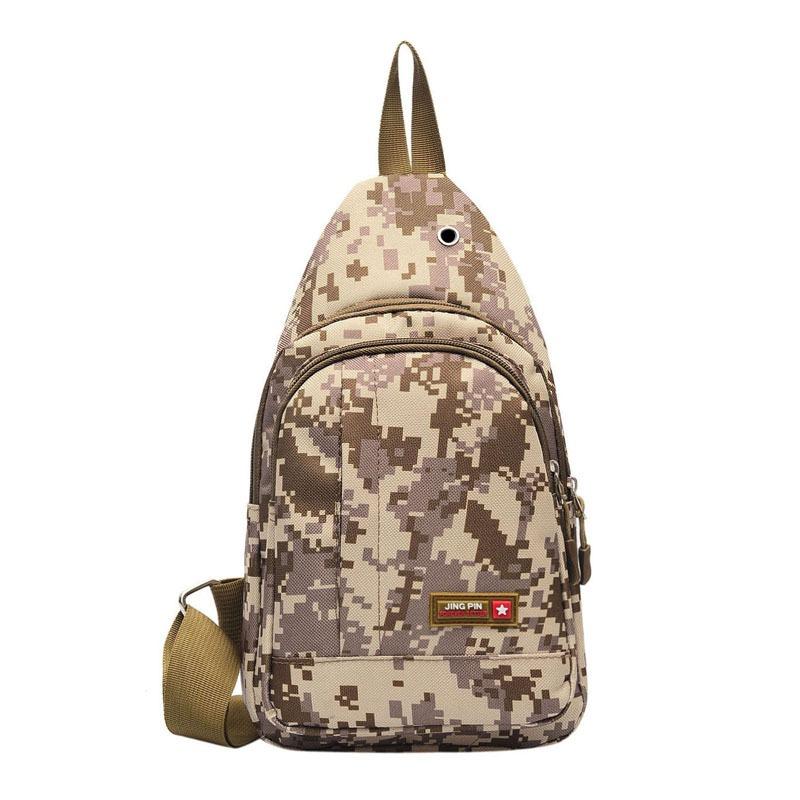 Camouflage Brusttasche Herren Umhängetasche Freizeit Sport Kleiner Rucksack Kopfhörerloch Herrentasche Crossbody Herrentasche