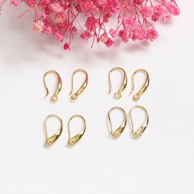 10 Stück 14 Karat Gold-Ohrhaken zum Selbermachen, koreanische Version von einfach und vielseitig, speziell für glatte Ohrstecker-Schmuckmaterialien