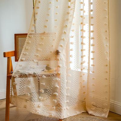 Rideaux Brodés Floraux Tuftés Bohèmes Style Boho Voilages Salon Chambre Marocaine Rideau en Tulle Transparent