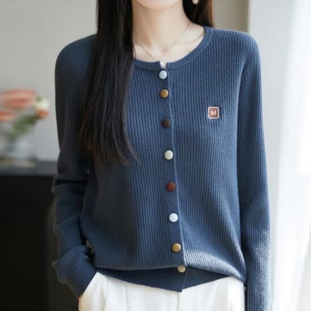 Navava Women Ribbed Daily Long Sleeve Knit Cardigan Nk3138