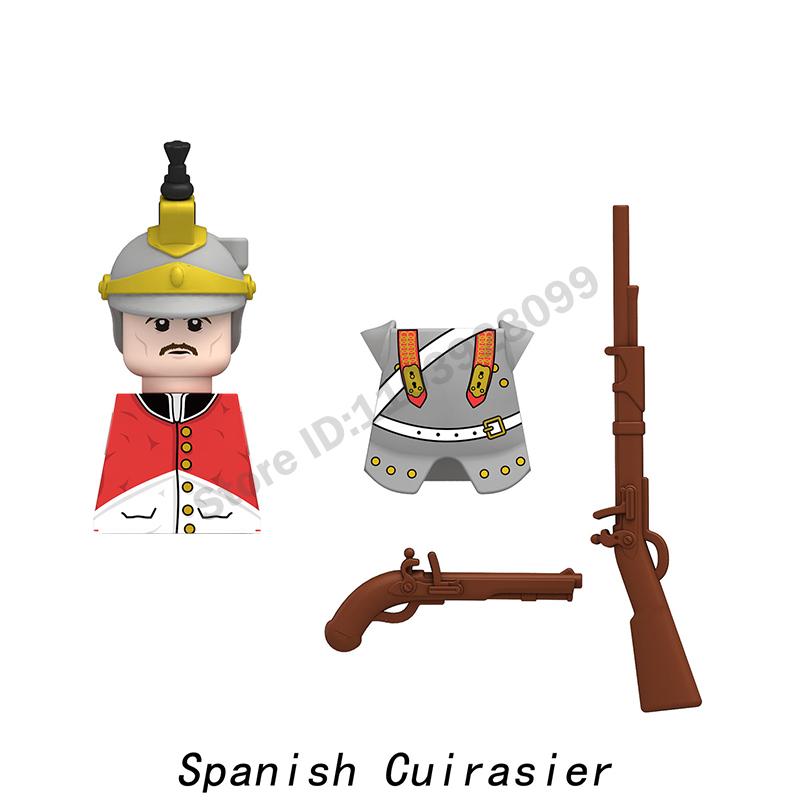 Middle Ages Military Napoleonic Wars Figures Building Block British French Prussia Infantry Knight General Duke Characters Brick