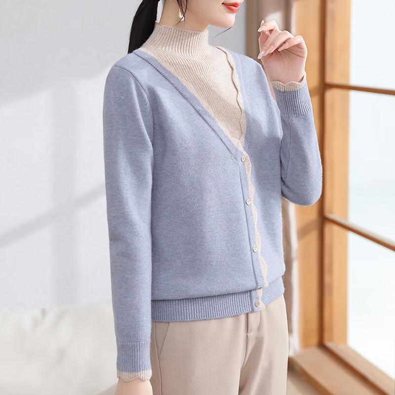 XUEXI Женский элегантный свитер с полувысоким воротником L