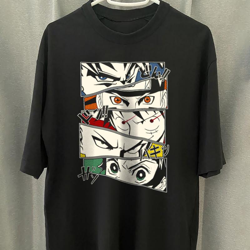 New Demon Slayer Anime Tshirt with Printed Lips and Shortsleeved Anime Merchandise By Isuke Isuke