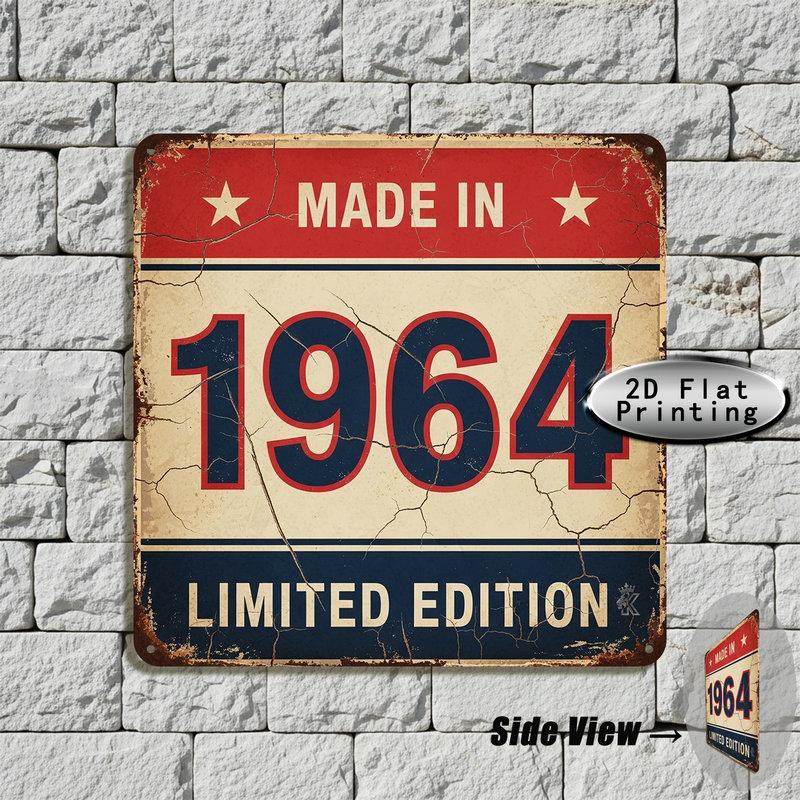 Vintage Made In Limited Edition Metal Tin Sign Retro Birthday Year Iron Painting Wall Art Rustic th Birthday Gift Decor