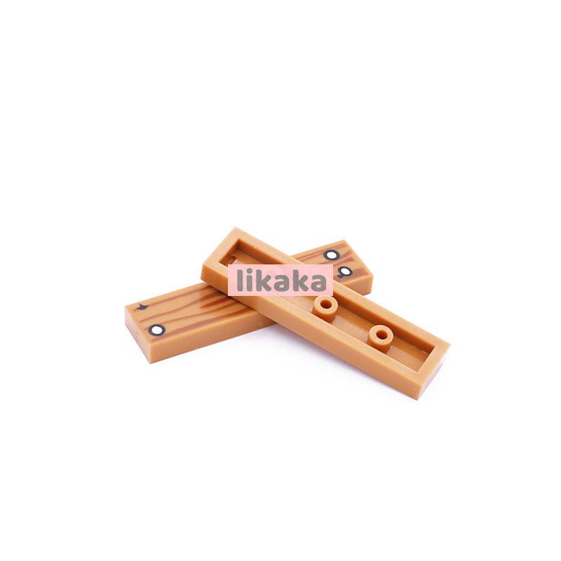 100Pcs Moc 1X4 Panel With Nails Printed Wood Board Building Blocks Parts Blocks Accessories Toys For Kids Compatible With 2431