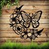 Moon Phase Boho Wall Pediments – Nordic Metal Wall Art with Flowers and Butterflies. Ideal for Moon Phase Wall Hanging and Decor