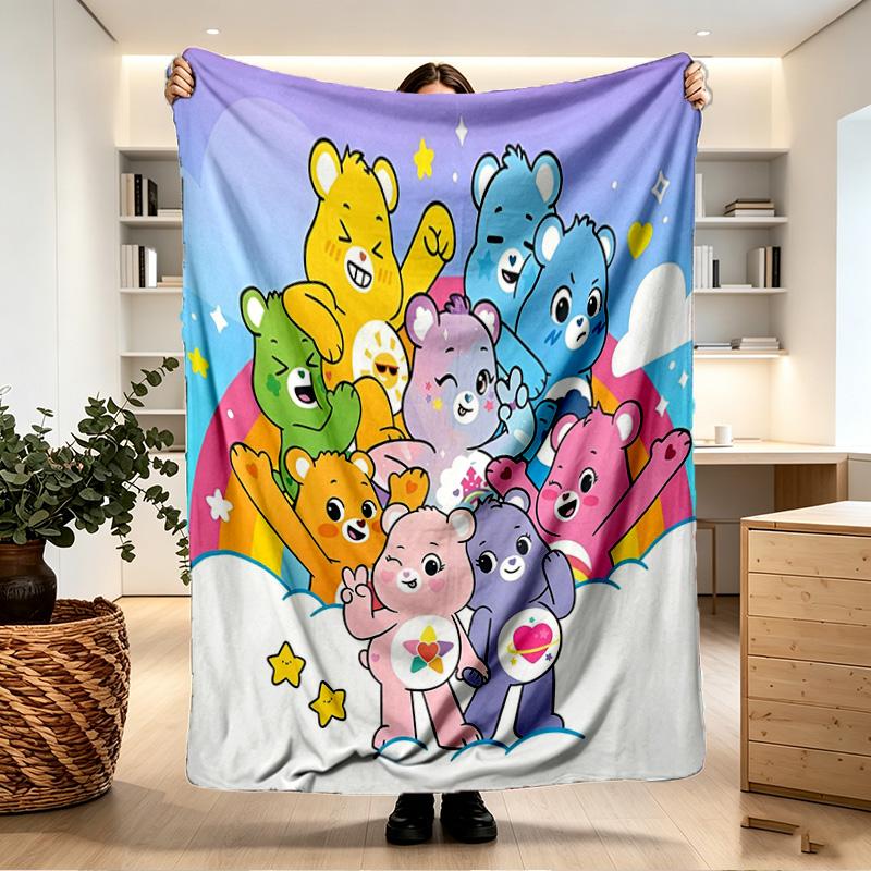 Care Bears Print Blanket - Soft & Comfortable, for Bedroom, Travel, Sofa, Home Decoration - Birthday Christmas Gift for Friend