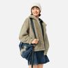Li Ning Sports Lifestyle Series Faux Rabbit Fur Warm Plush Collar Windproof Casual Comfortable Versatile Fleece Jacket Women Jackets AFDUC96-5