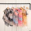 Stiksel Kleur Katoen Voile Hijab Dames Bloemenprint Sjaal Dunne Zachte Viscose Sjaal Moslim Kleurovergang Foulard Turban Zakdoek