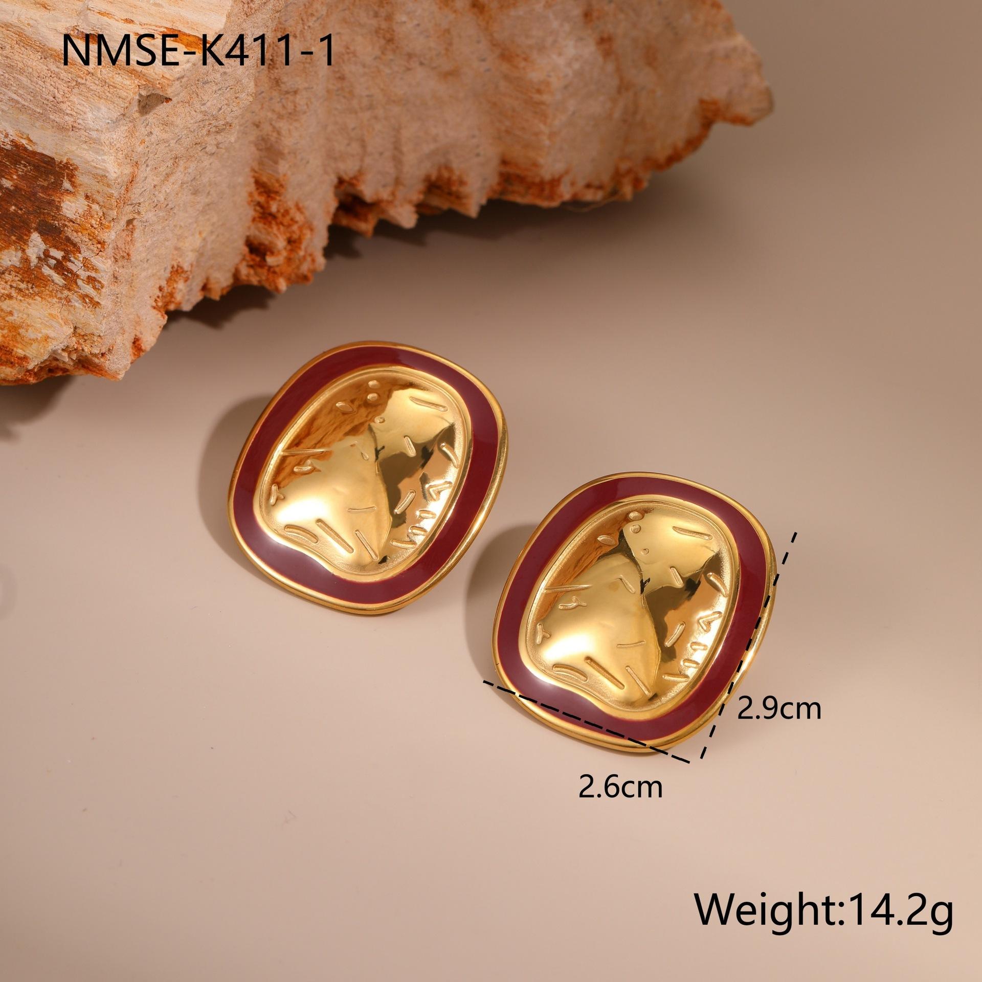 GEMCHIC Women s Vintage Stainless Steel Geometric Earrings Set - Trendy French Style Ear Studs for Daily Elegance