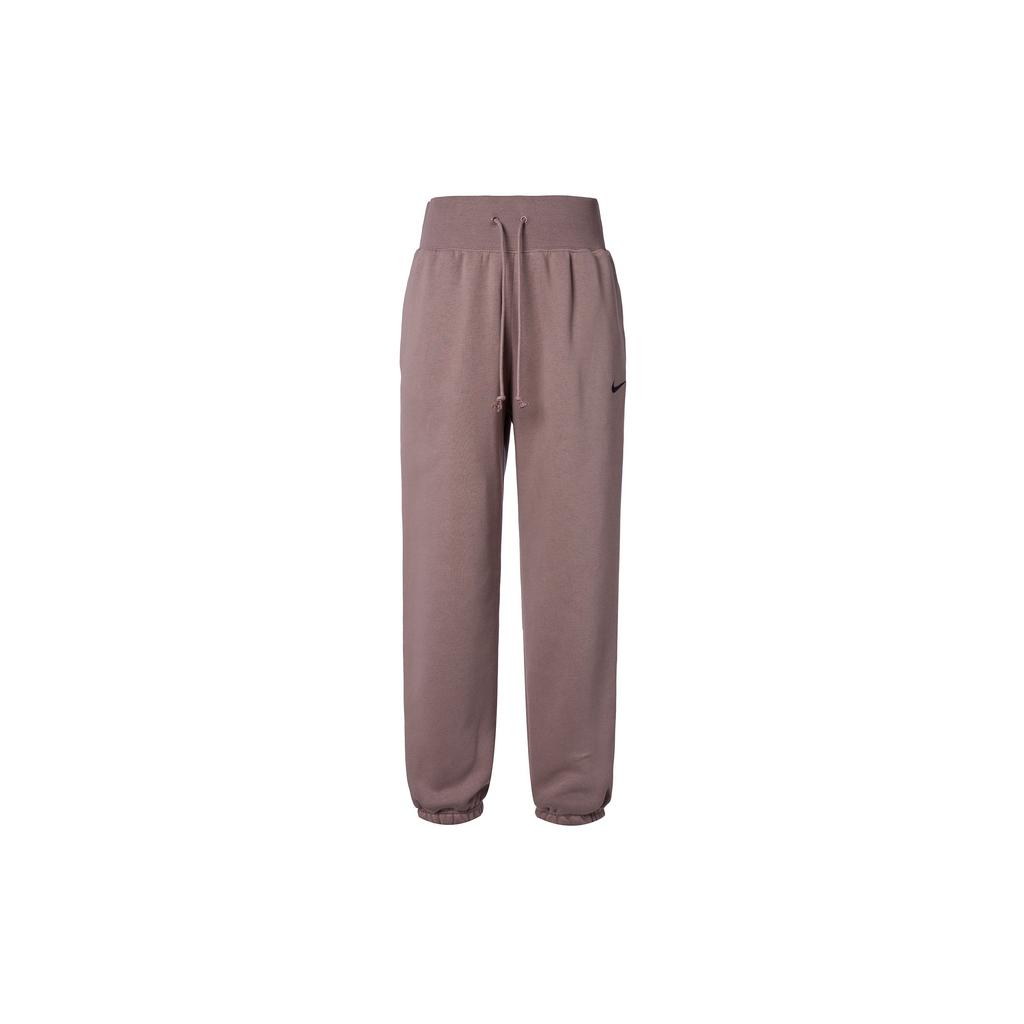 Nike Sportswear Phoenix Fleece Solid High-Waist Drawstring Casual Jogger Pants Women Bottoms Smoke-Gray Purple Red DQ5888-208