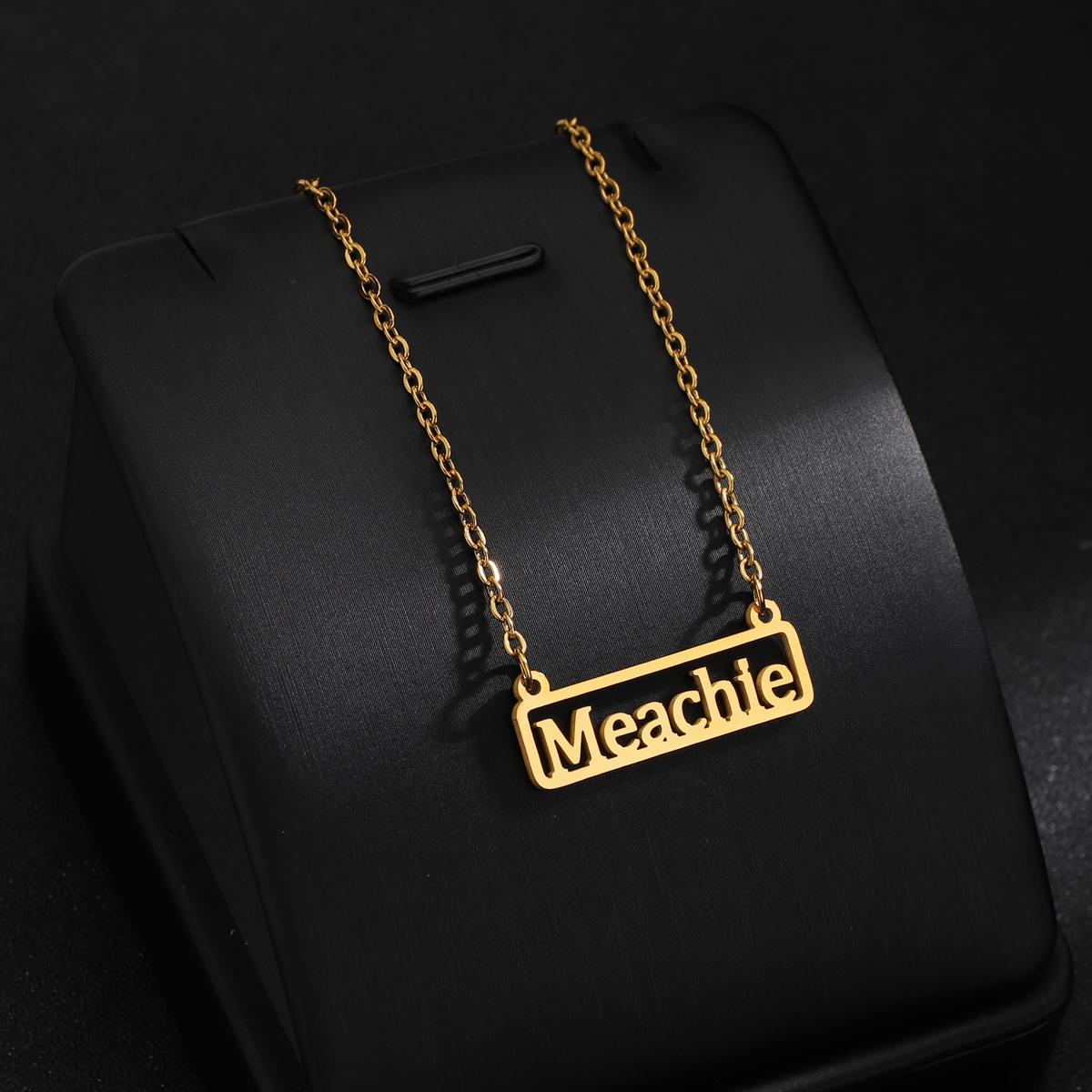 

Atoztide Custom Name Pendant Necklace Stainless Steel Personalized Hollow Nameplate for Women Chain Elegant Love Jewelry Gift 40cm&Name серебряный