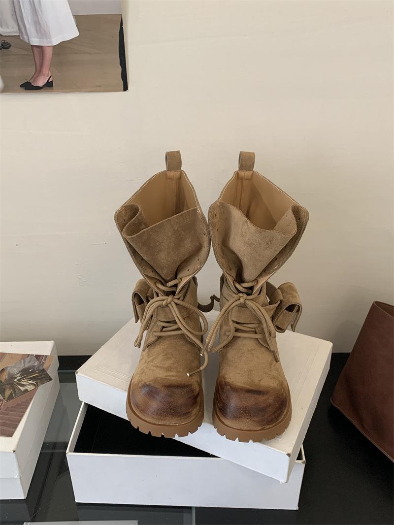 

Vintage Martin boots women s 2025 new versatile Maillard small inner height increase western short boots polished medium boots 39