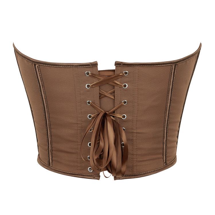 Schwarz Matt Trägerlos Sexy Hofstil Damen Top