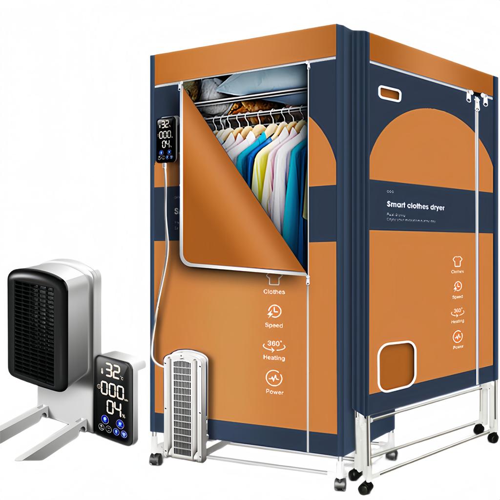 Electric clothes dryer, V3T, 1600 watts, with negative ion purification, three layers, foldable storage, household clothes and shoes drying wardrobe