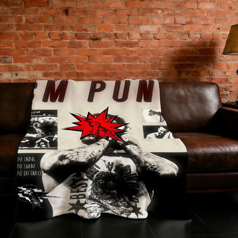 C-CM Punk P-Phil Brooks Blanket Super Warm Comfortable Plush Throw Blanket Child Home Sofa Bedroom Gift