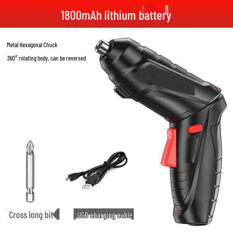 15-Piece Rechargeable Folding Electric Screwdriver Set with Phillips and Slotted Bits