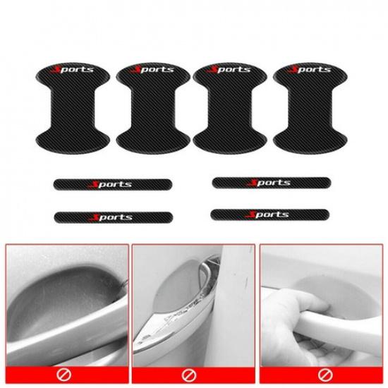 8Pcs Carbon Fiber Car Auto Door Handle Bowl Sticker Protector Film Accessories