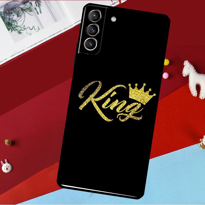 Cute King Queen Crown Funda For Samsung Galaxy S26 S25 S24 S21 S22 S23 Ultra S10 Plus S20 FE S25 FE Phone Case