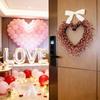 Front Door Decoration Heart Shaped Wreath Valentines Wreaths Day for Anniversary