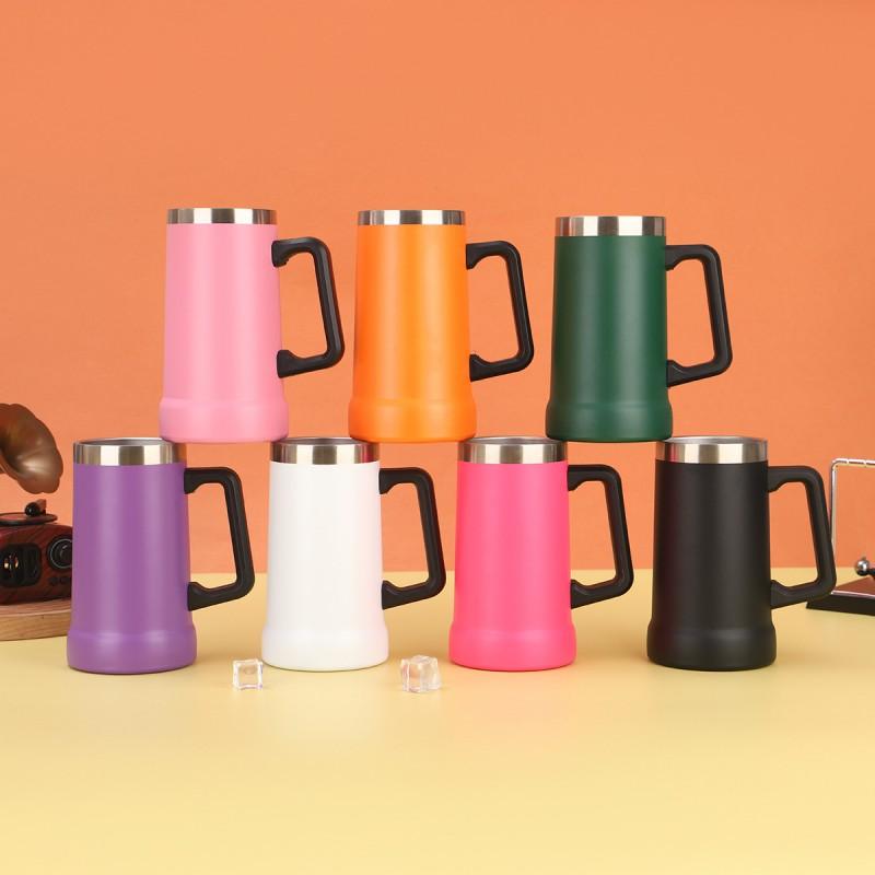 Stainless Steel Vacuum Insulated Mug With Handle 24oz Large Capacity Travel Cup Home Office Outdoor Use