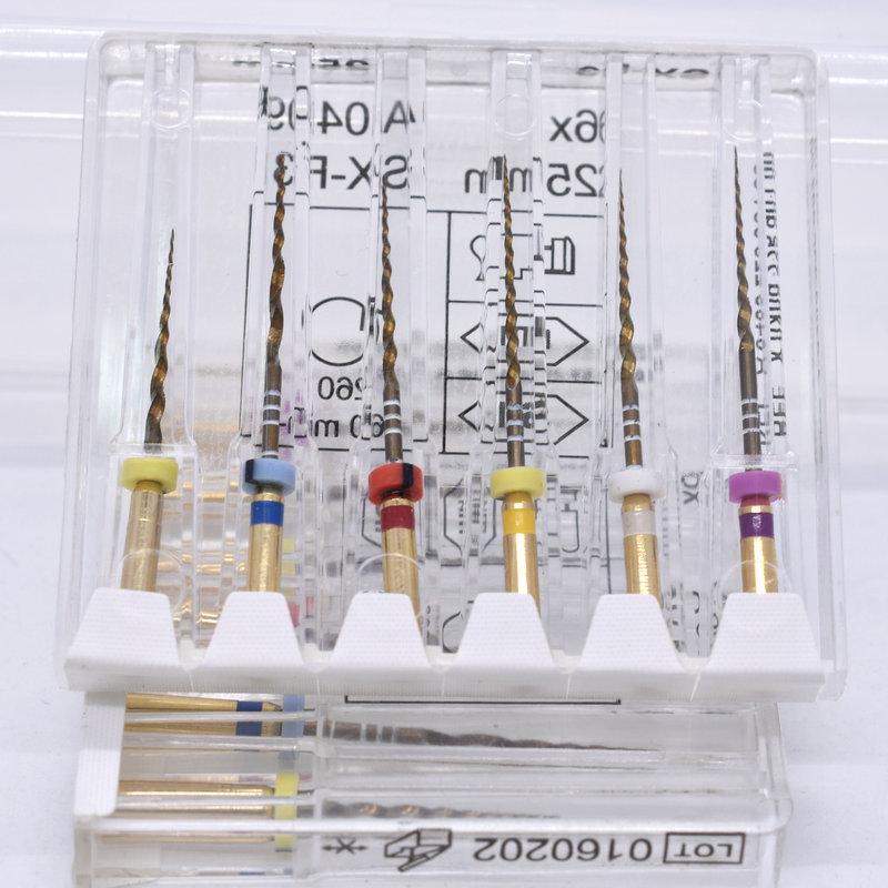 Instrument dentaire Super fichiers fichiers en or moteur universel utiliser des fichiers rotatifs canal radiculaire dondontique doré outil de dentiste NITI