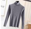 Women's Turtleneck Knit Sweater Slim Fit Solid Color Long Sleeve Thermal Base Layer Top For Autumn Winter