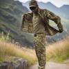 Mens Tactical Camo Outdoor Training Set 3-Piece Cotton Blend Uniform Hiking Camping Shooting Sports
