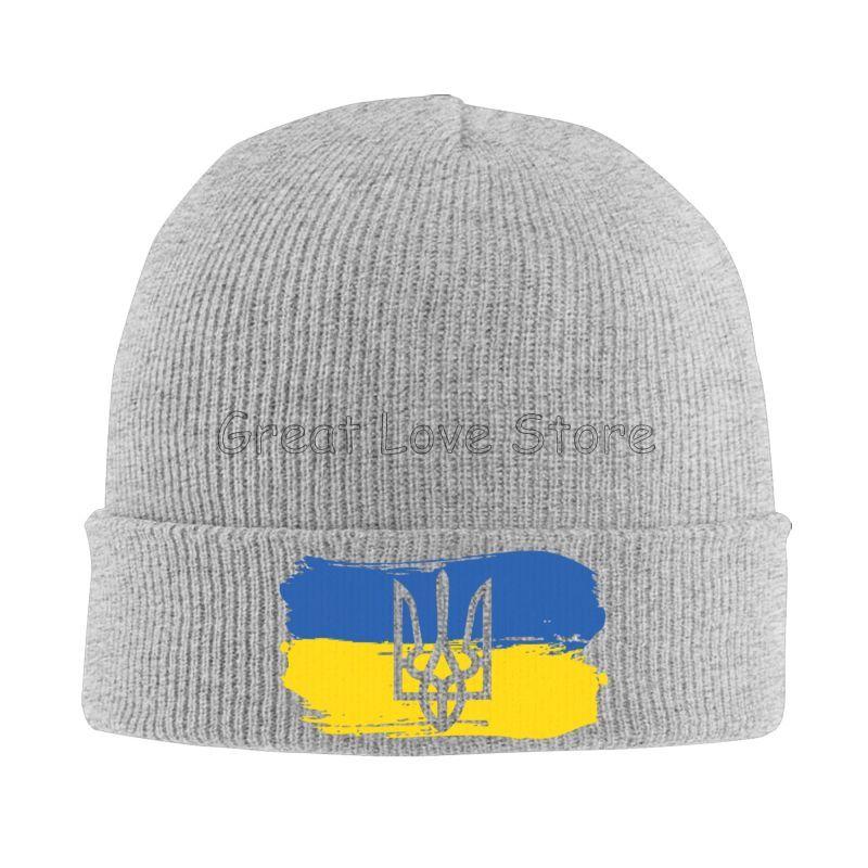 Ukraine Emblem Bonnet Hats Unisex Elastic Knit Hat Winter Warm Skullies Beanies Head Wrap Caps for Travel Outdoor Hiking Camping