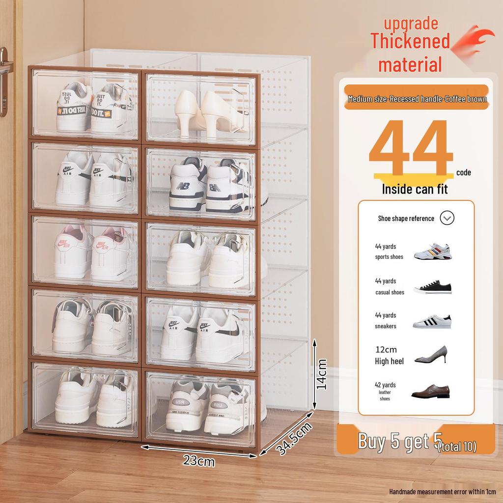 Transparent Foldable Shoe Storage Drawer: Space-Saving Plastic Shoe Organizer