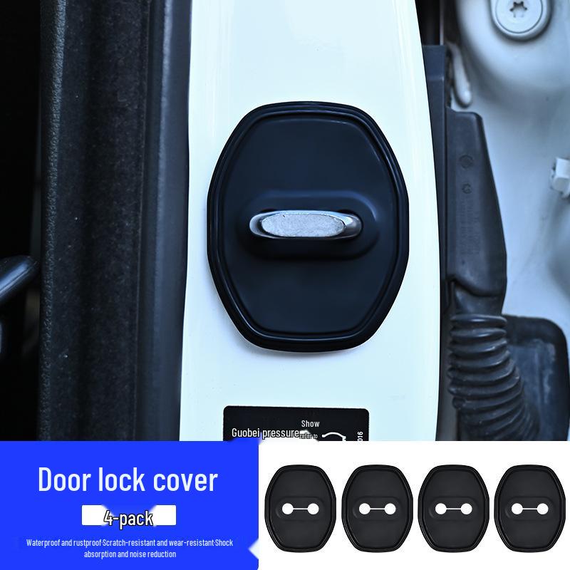 

Car Door Lock Cover: Shock-Absorbing Silicone Pad, Silent, Dustproof, Rustproof Protective Wrap