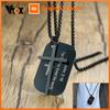 Vnox Personalized The Bible Cross Dog Tag Necklaces for Men Women, Black Stainless Steel Custom Prayer Christian Jewelry