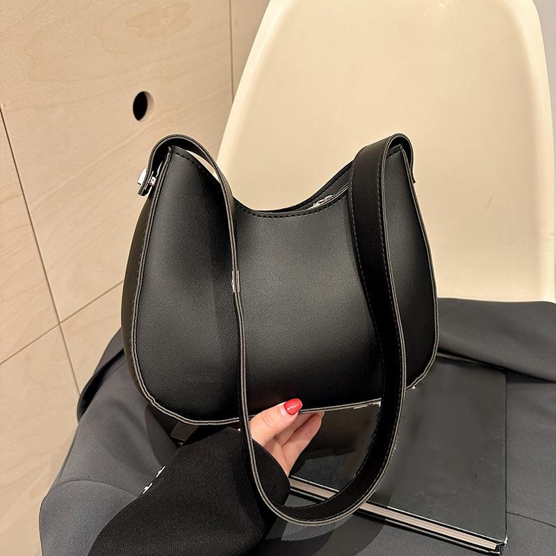 Winter Minimalist Trend With Lock Texture Large Capacity Women's Underarm Shoulder Bag PU Leather Hobo Crossbody Bag