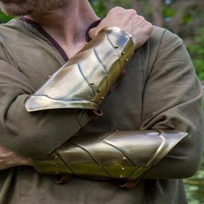 Medieval Arm Guard Wrist Armor Warrior Brass Finish Arm Guard Pair of Bracers SCA LARP Replica Costume Item