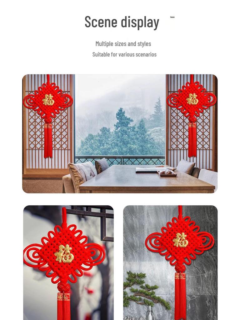 Large Chinese Knot Fu Character Pendant - New Year & Housewarming Wall Decoration