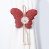 1 Pair of Magnetic Butterfly Flower Drapery Holders with Adjustable Length for Home Decors Curtain Tiebacks Straps Tie