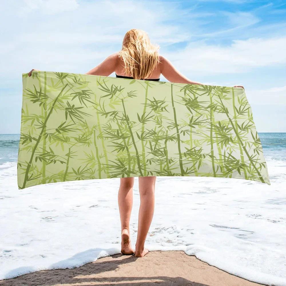Bamboo Beach Towel Microfiber Bath Towel Quick Dry Sand Free Towels For Vacation Outdoor Swimming Pool Beach Yoga Travel Sports