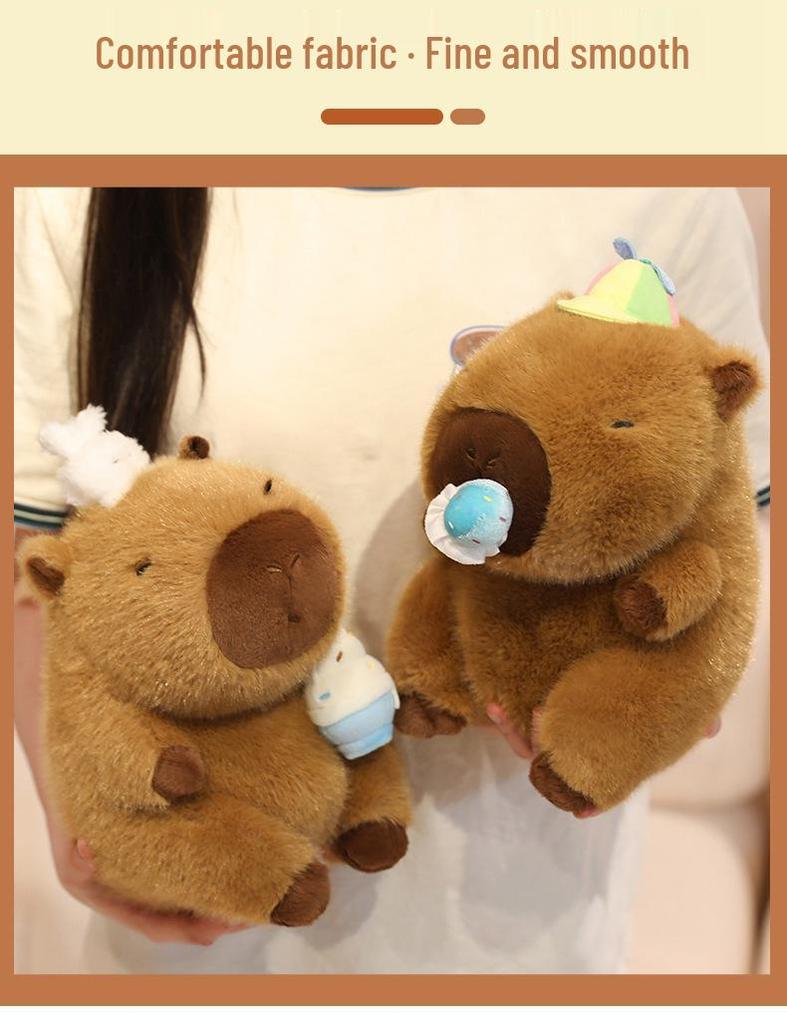 Capybara Sanya Plush Toy and Coconut Tree Hugging Pillow Doll