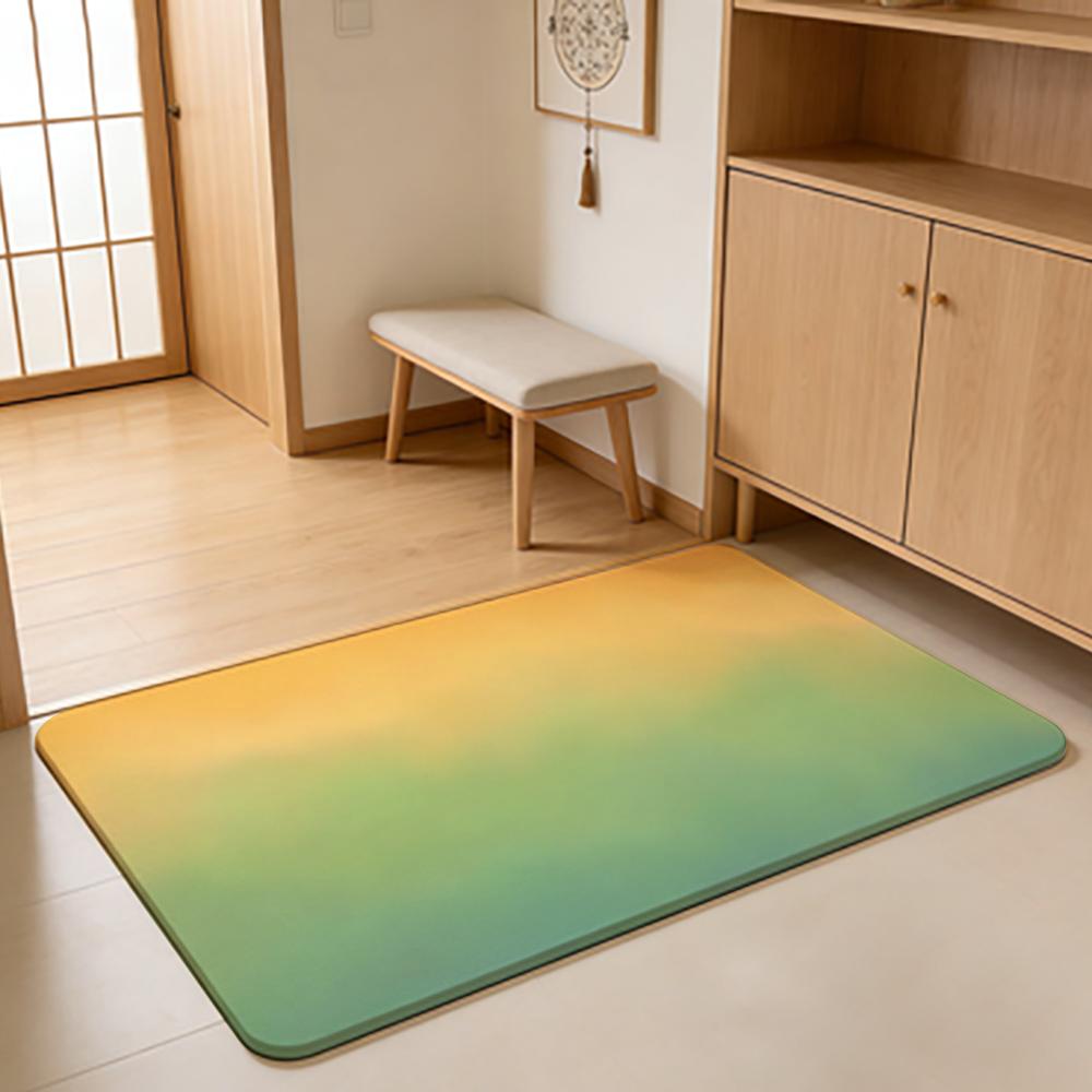 Cartoon Style G-Gradient Color Floor Mat Absorbent Floor Mat Non-Slip Entrance Rug for Bathrooms Restrooms and Toilets
