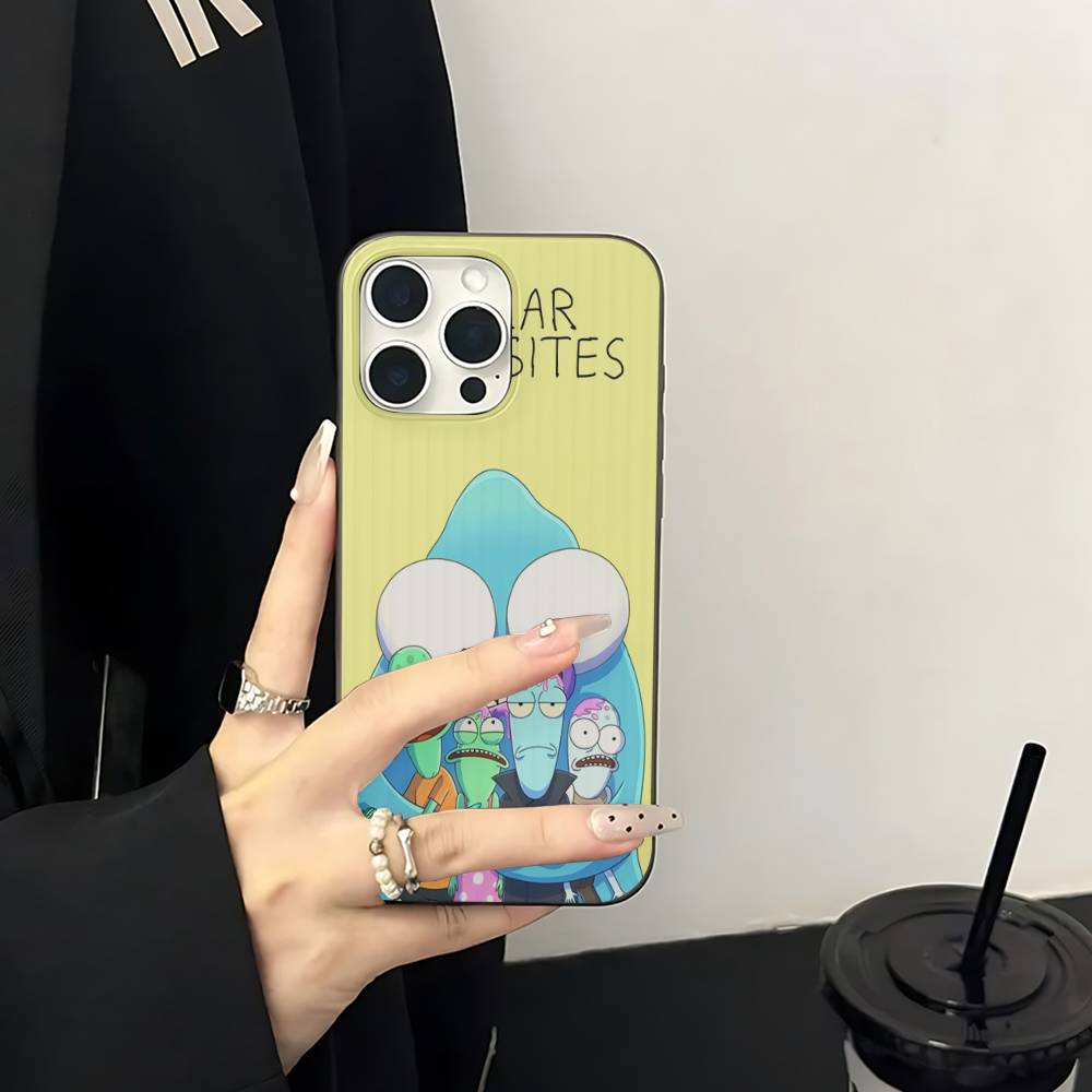 S-Solar O-Opposites Cartoon Soft Corrugated Phone Case For IPhone 11 12 13 14 15 16 17 Pro Max Plus Pro Shockproof Cover