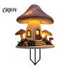 Weather Resistant Garden Stake Mushroom Hut Stake, Whimsical Acrylic Yard Art Fairy Decorative Accents Tale Cabin Outdoor Ornament for Lawn