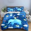 Children's Dreamy Elephant Bedding Set Soft Comfortable Duvet Cover Bedding Set Included 1*Duvet Cover & 2*Pillowcases gift