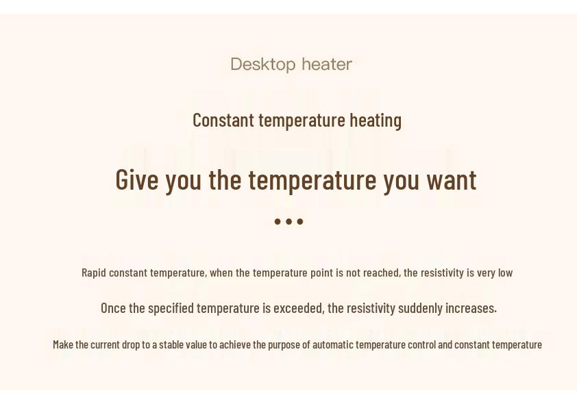 Compact Silent Desktop Electric Heater: Fast & Efficient Warmth for Home or Office
