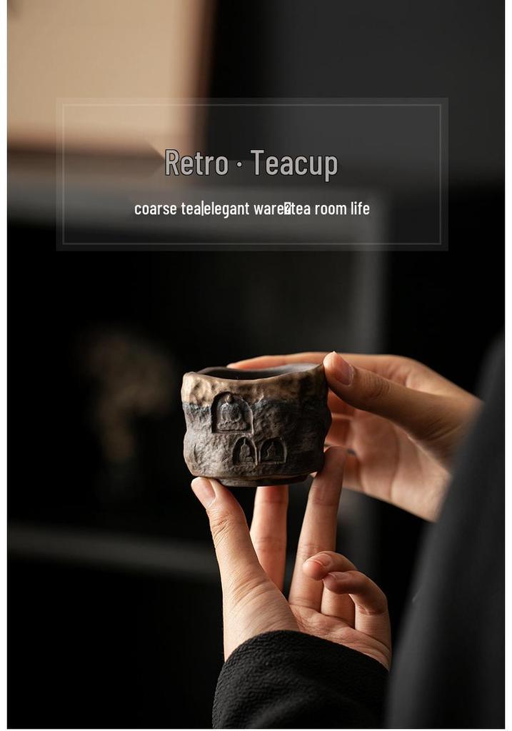 Retro Gilded Ceramic Gongfu Tea Tasting Cup - Single Master's Cup